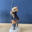 Action figure Nezuko Kamado com máscara de Inosuke Hashibira (Chibi) | 20cm