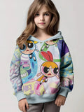 Moletom infantil com capuz As Meninas Super Poderosas (Florzinha, Lindinha e Docinho)
