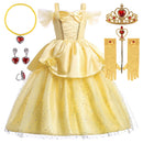 Fantasia Vestido Princesa Bela Amarelo Luxo Infantil | Festa e Aniversário