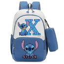 Mochila Escolar Stitch Infantil c/ Estojo | Kit Personalizado Letra Disney