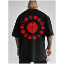 Camiseta Oversized Branca - Selo da Raposa de Nove Caudas (Naruto)