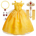 Fantasia Vestido Princesa Bela Amarelo Luxo Infantil | Festa e Aniversário