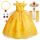 Fantasia Vestido Princesa Bela Amarelo Luxo Infantil | Festa e Aniversário