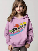 Moletom infantil com capuz As Meninas Super Poderosas (Florzinha, Lindinha e Docinho)
