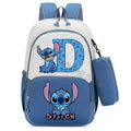 Mochila Escolar Stitch Infantil c/ Estojo | Kit Personalizado Letra Disney