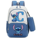 Mochila Escolar Stitch Infantil c/ Estojo | Kit Personalizado Letra Disney