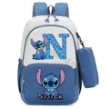 Mochila Escolar Stitch Infantil c/ Estojo | Kit Personalizado Letra Disney