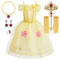 Fantasia Vestido Princesa Bela Amarelo Luxo Infantil | Festa e Aniversário