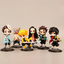 Action Figure KIT Demon Slayer Chibi (6 Peças)