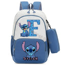 Mochila Escolar Stitch Infantil c/ Estojo | Kit Personalizado Letra Disney