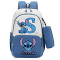 Mochila Escolar Stitch Infantil c/ Estojo | Kit Personalizado Letra Disney