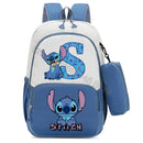 Mochila Escolar Stitch Infantil c/ Estojo | Kit Personalizado Letra Disney