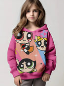 Moletom infantil com capuz As Meninas Super Poderosas (Florzinha, Lindinha e Docinho)