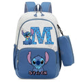 Mochila Escolar Stitch Infantil c/ Estojo | Kit Personalizado Letra Disney
