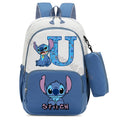 Mochila Escolar Stitch Infantil c/ Estojo | Kit Personalizado Letra Disney