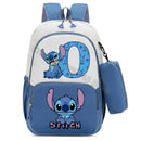 Mochila Escolar Stitch Infantil c/ Estojo | Kit Personalizado Letra Disney