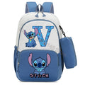 Mochila Escolar Stitch Infantil c/ Estojo | Kit Personalizado Letra Disney