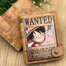 Carteira dobrável One Piece símbolo Chapéu de Palha e caveira Luffy
