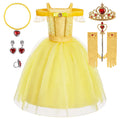 Fantasia Vestido Princesa Bela Amarelo Luxo Infantil | Festa e Aniversário