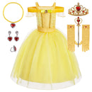 Fantasia Vestido Princesa Bela Amarelo Luxo Infantil | Festa e Aniversário