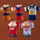 Camiseta Cosplay Goku/Vegeta | Fitness Manga Curta para Homens