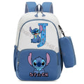 Mochila Escolar Stitch Infantil c/ Estojo | Kit Personalizado Letra Disney