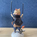 Action figure Nezuko Kamado com máscara de Inosuke Hashibira (Chibi) | 20cm