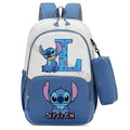 Mochila Escolar Stitch Infantil c/ Estojo | Kit Personalizado Letra Disney