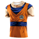 Camiseta Cosplay Goku/Vegeta | Fitness Manga Curta para Homens