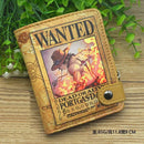 Carteira dobrável One Piece símbolo Chapéu de Palha e caveira Luffy